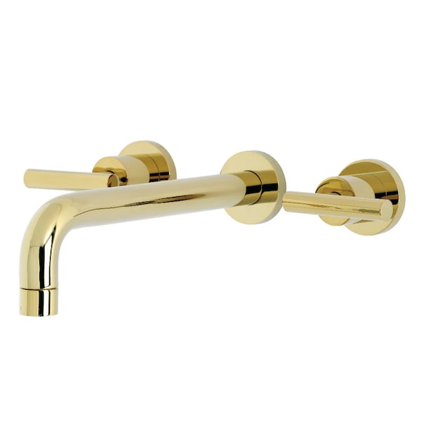 Roman Tub Faucet, Polished Brass, Wall Mount